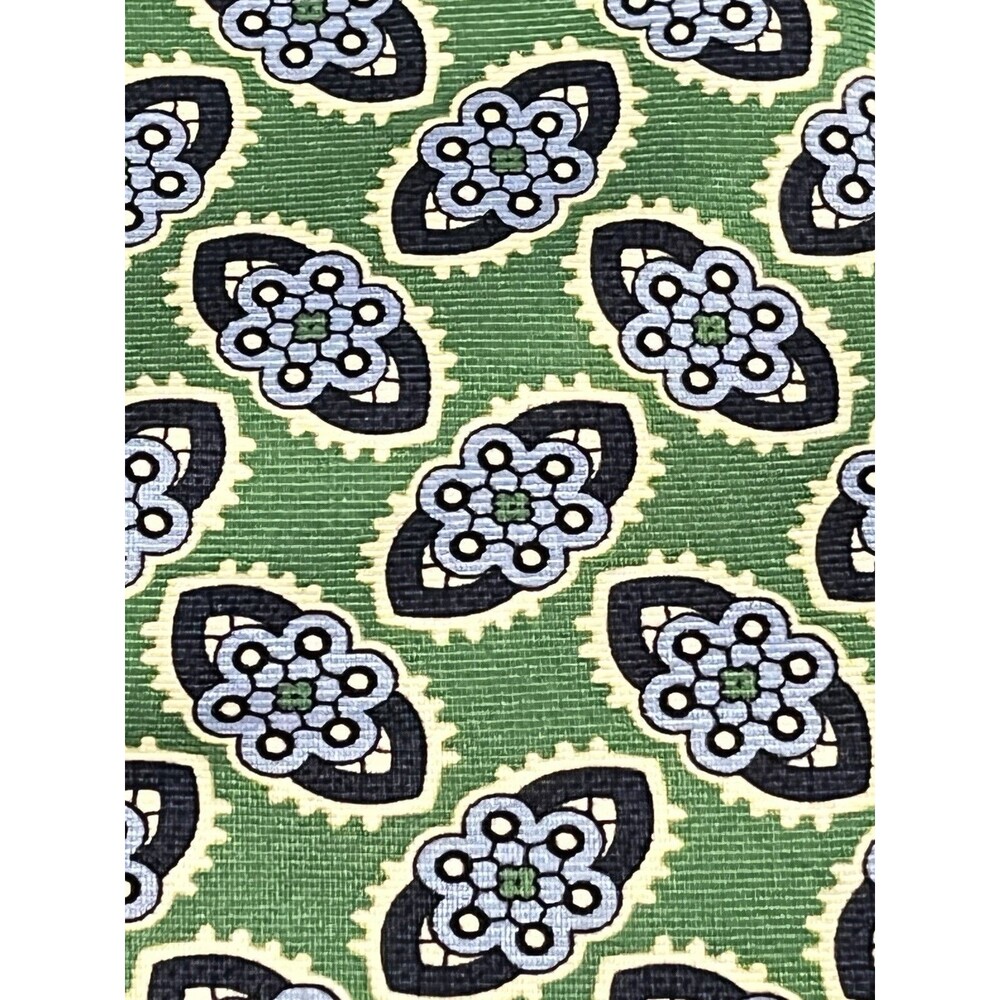 Charles Tyrwhitt Green and Blue Patterned Tie - Picture 8 of 9